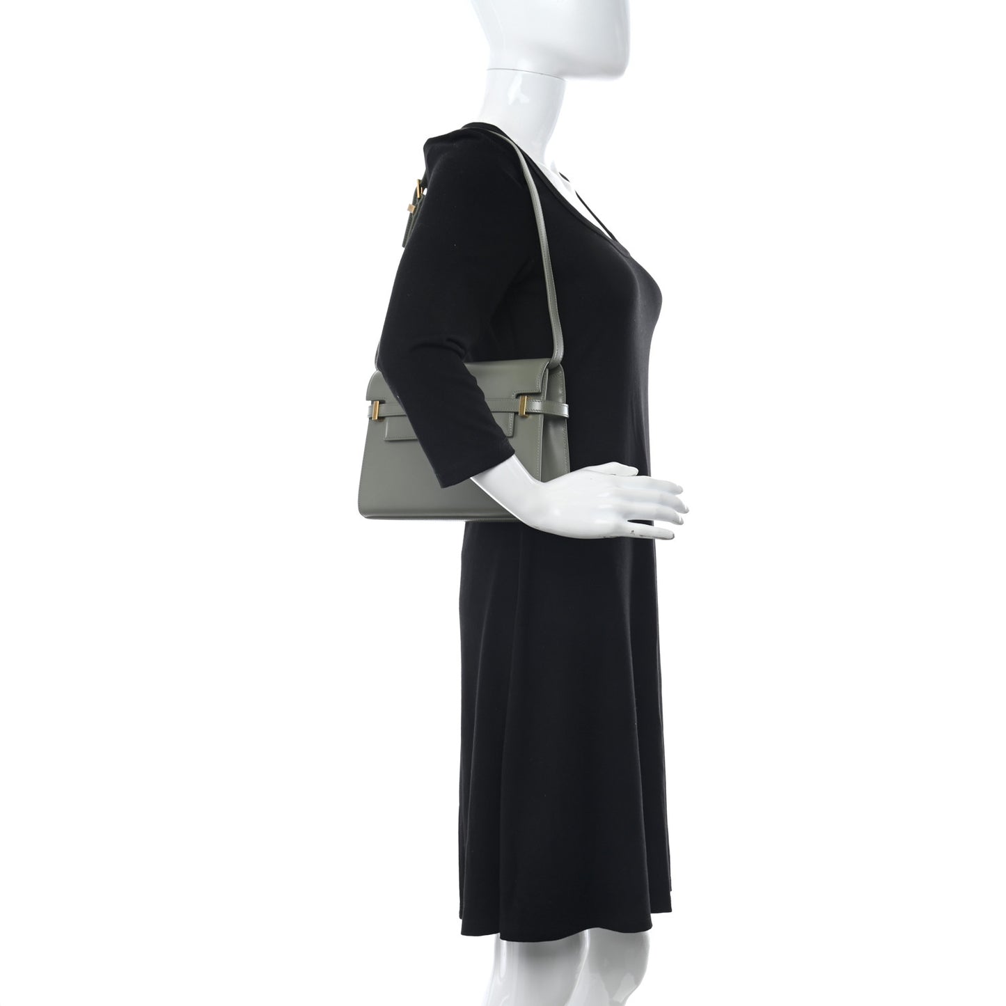 Smooth Calfskin Small Manhattan Shoulder Bag Light Green