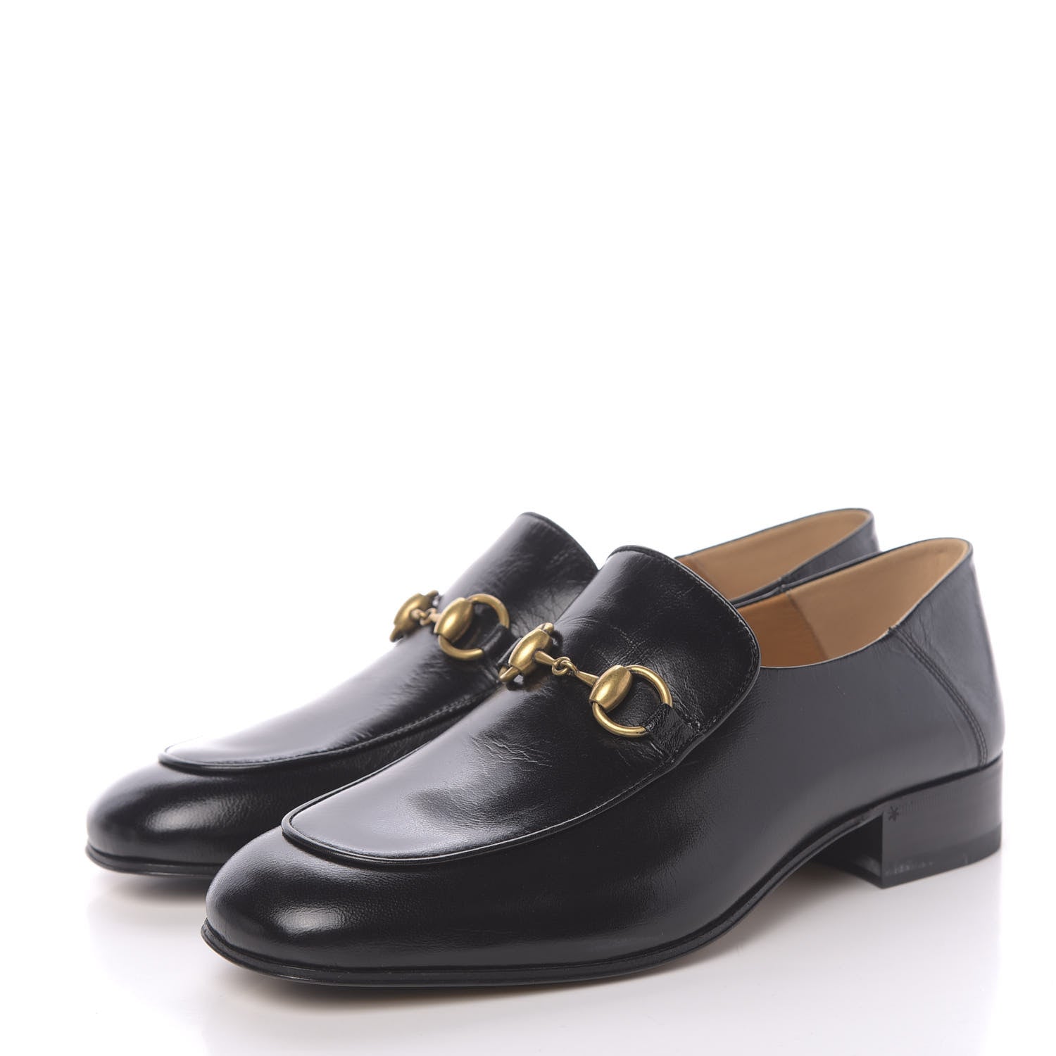 Gucci Goatskin Womens Horsebit Mid-Heel Loafers 39 Black 3 of 8