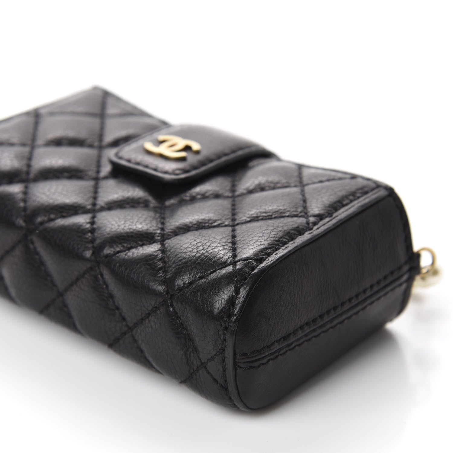 Chanel Calfskin Quilted Pearl Chain Love Symbols Mini Bag Black 7 of 11