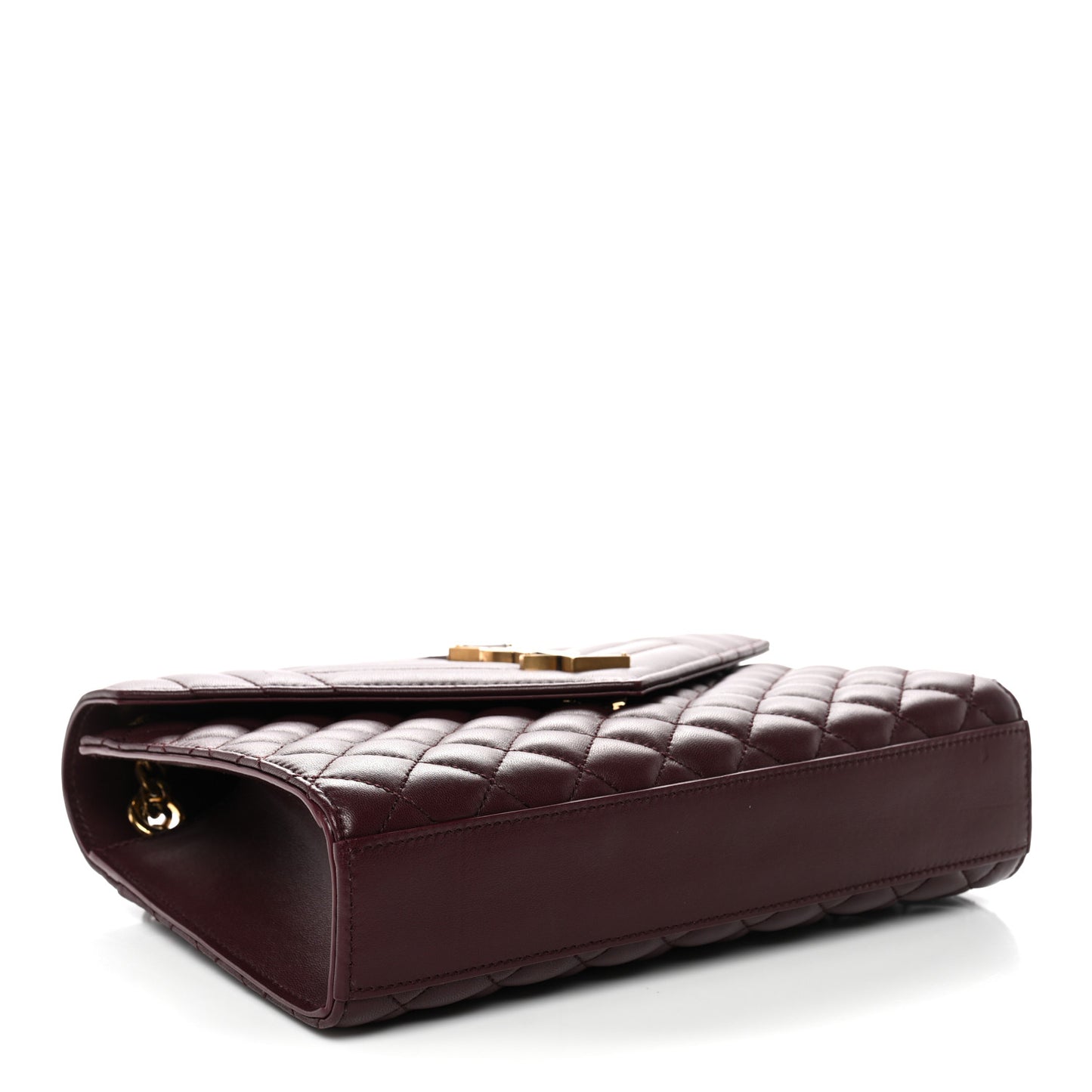 Lambskin Mixed Matelasse Triquilt Medium Monogram Satchel Burgundy