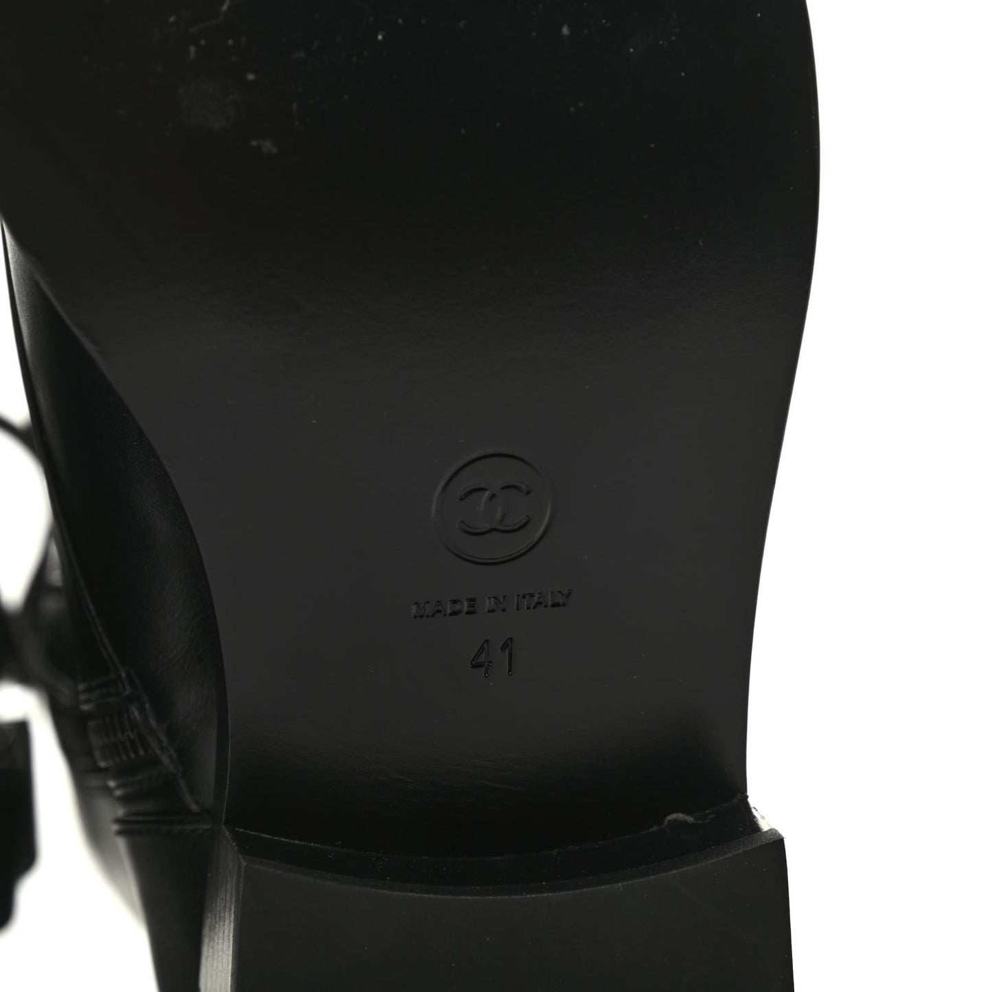 Calfskin Lace Up Combat Boots 41 Black