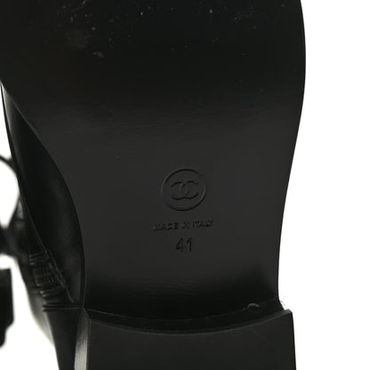 Chanel Calfskin Lace Up Combat Boots 41 Black 6 of 11