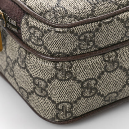 Gucci GG Supreme Monogram Mini Neo Vintage Double Zip Messenger Bag Beige New Acero Crop 8 of 9