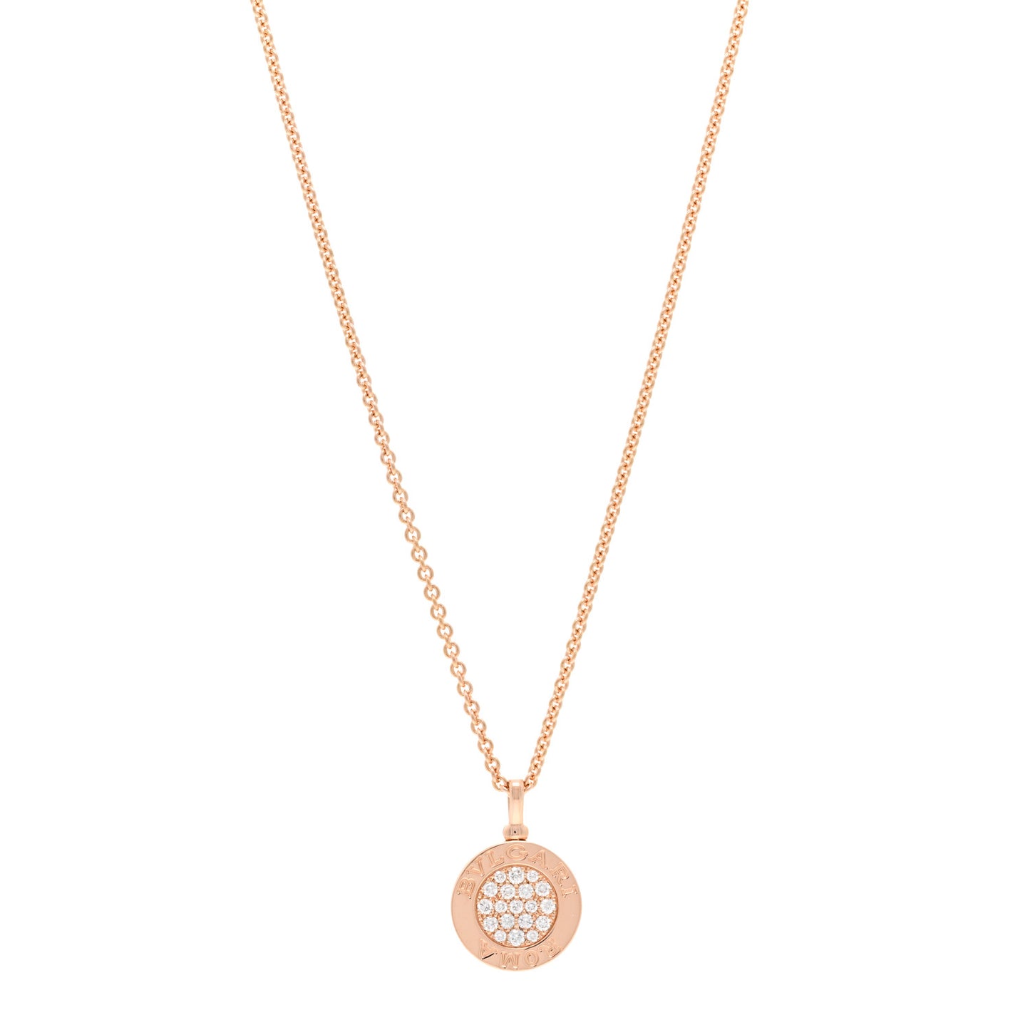 18K Rose Gold Diamond Black Onyx Roma Pendant Necklace