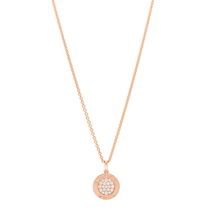 Bulgari 18K Rose Gold Diamond Black Onyx Roma Pendant Necklace 1 of 5