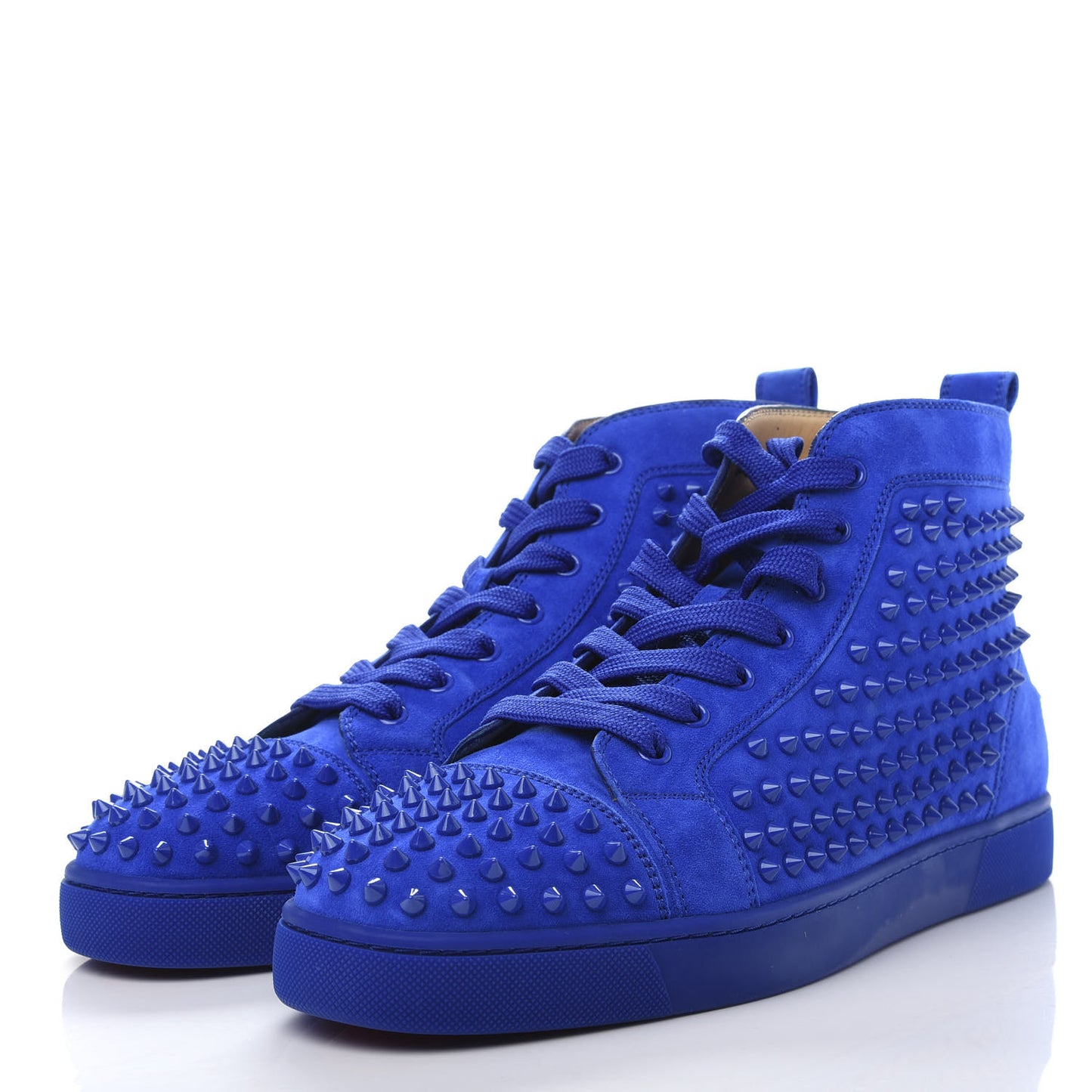 Suede Mens Louis Spikes Flat Sneakers 45 Electric