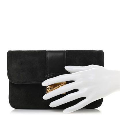 Louis Vuitton Suede SC Slim Clutch Coal 2 of 7