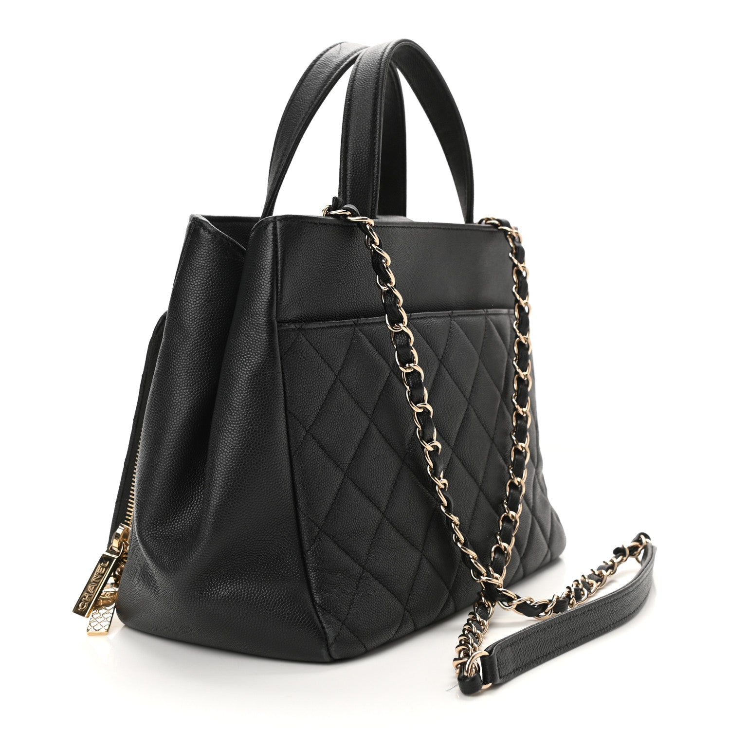 Chanel Caviar Quilted Small Business Affinity Shopping Bag Black 3 of 10