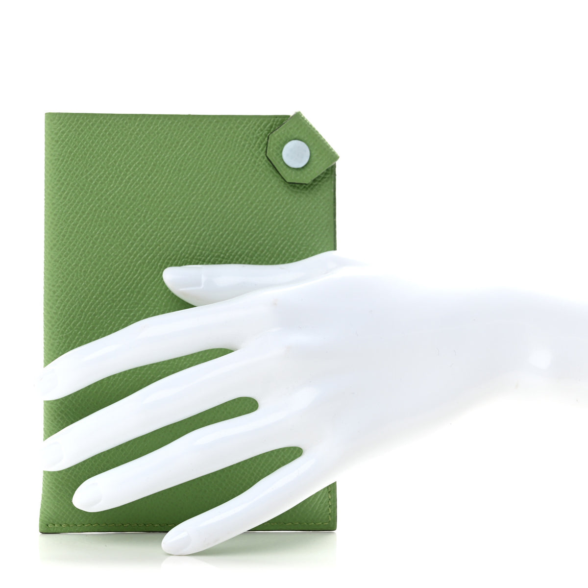Hermes Epsom Tarmac Dot PM Passport Holder Vert Criquet Bleu Brume 2 of 8
