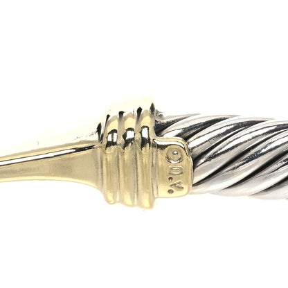 David Yurman Sterling Silver 14K Yellow Gold 5mm Cable Classic Buckle Bracelet 3 of 4