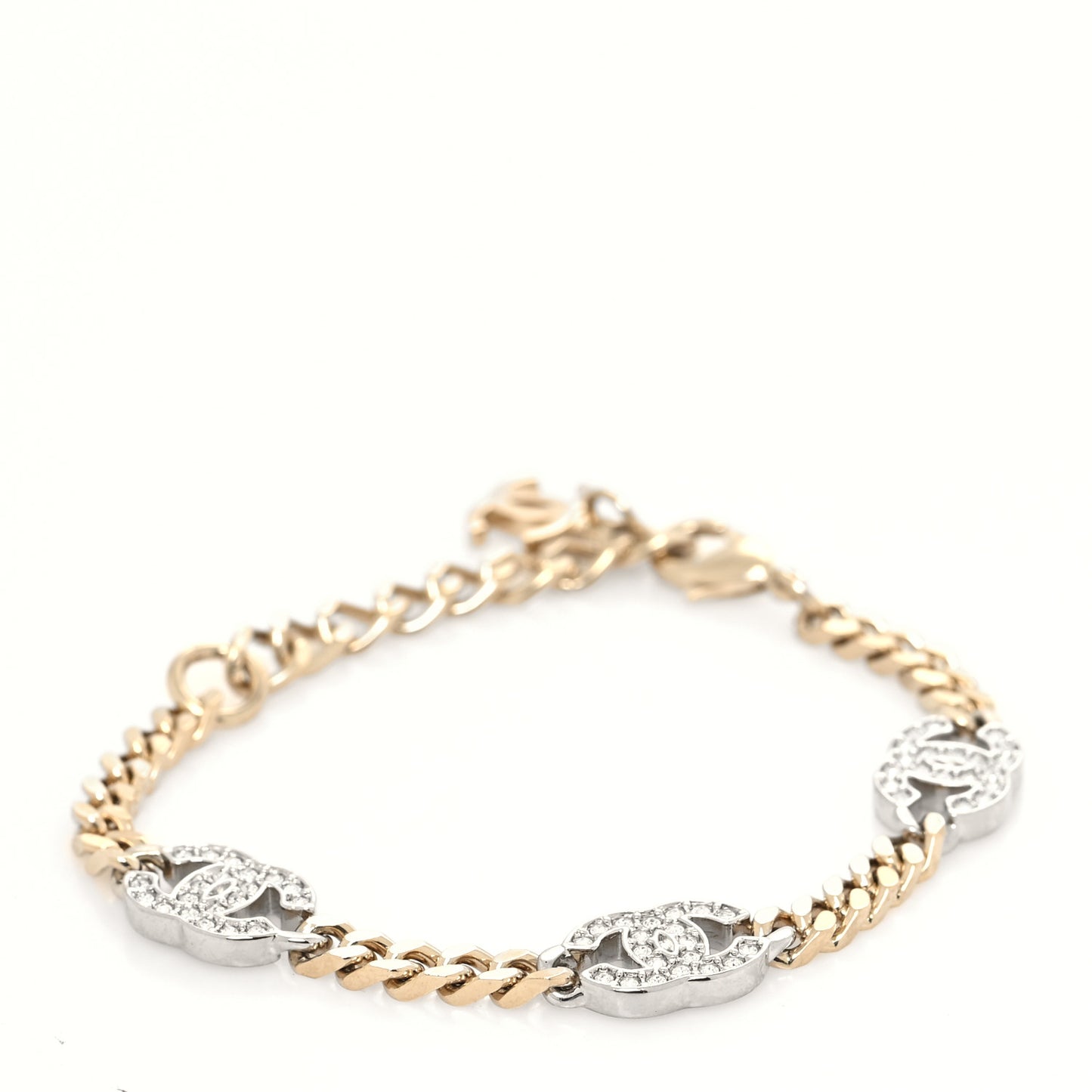 Crystal CC Chain Bracelet Gold Silver