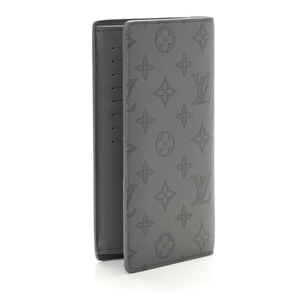 Louis Vuitton Calfskin Monogram Shadow Brazza Wallet Anthracite Gray 3 of 6