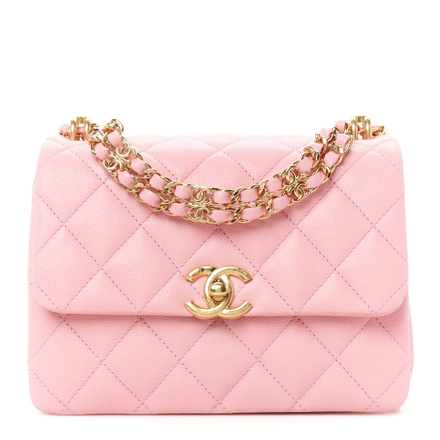 Chanel Caviar Quilted Mini Coco First Flap Pink 1 of 10