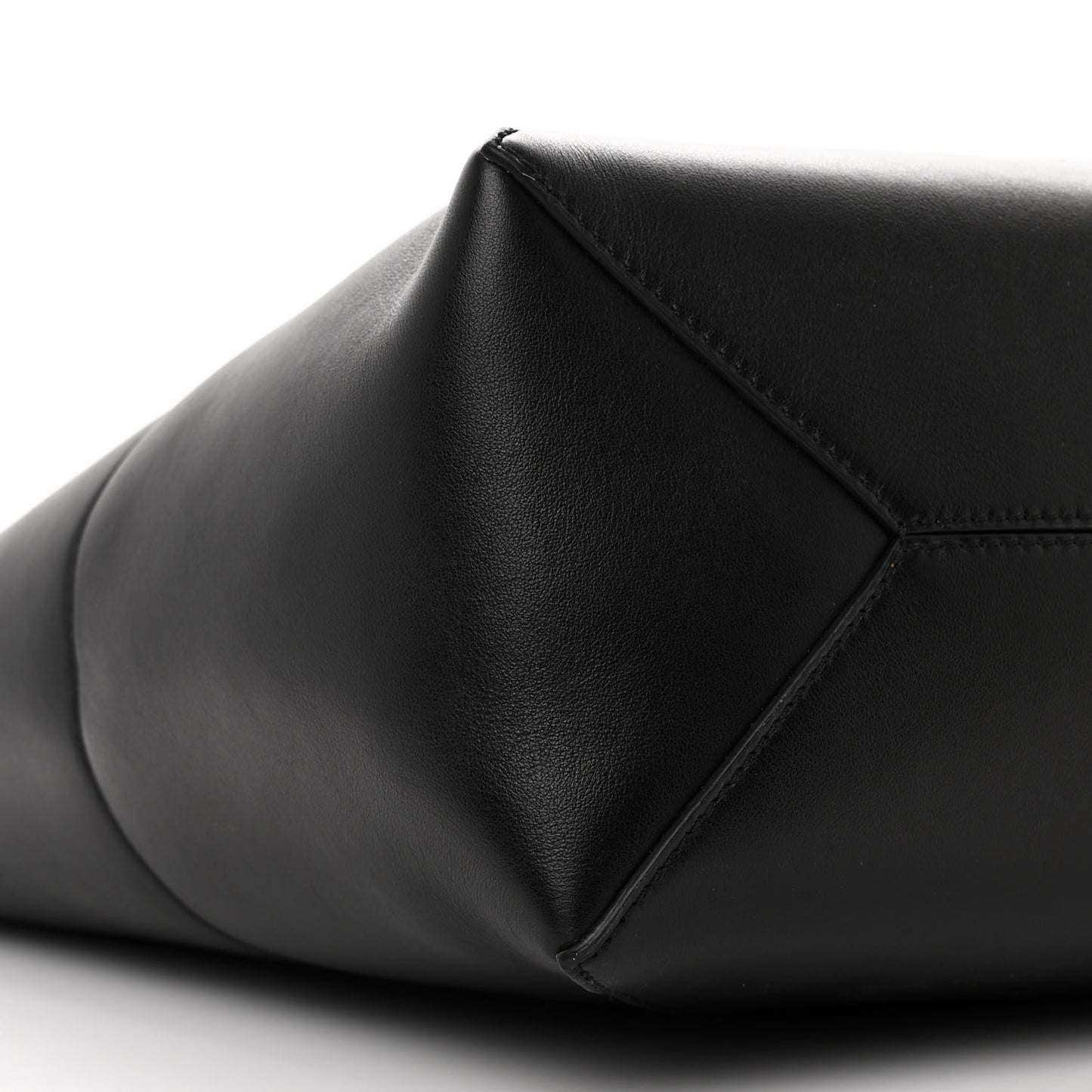 Shiny Calfskin Medium Puzzle Fold Tote Black