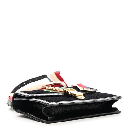 Gucci Velvet GG Monogram Small Sylvie Shoulder Bag Black 4 of 15