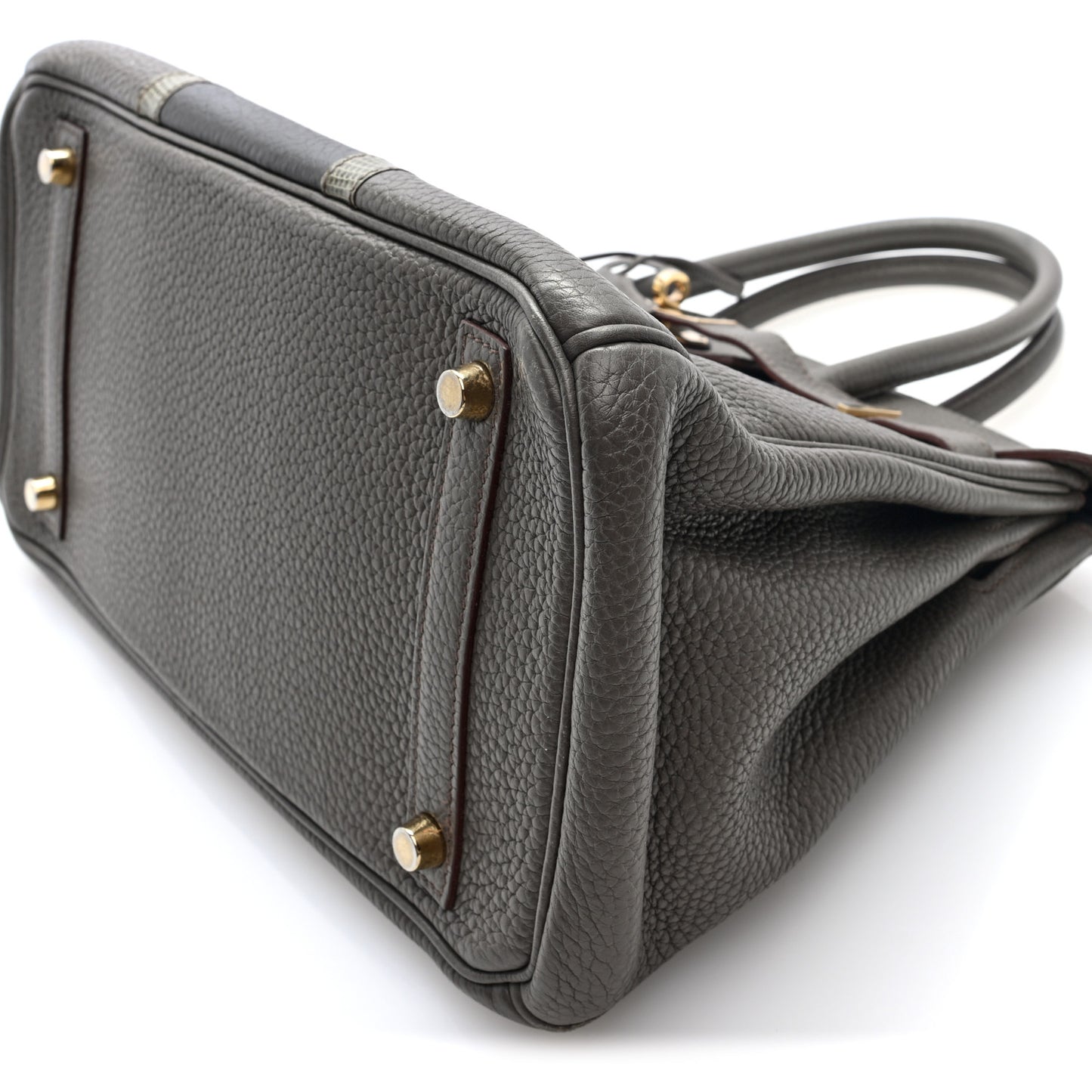 Taurillon Clemence Lizard Club Birkin 30 Etain Graphite