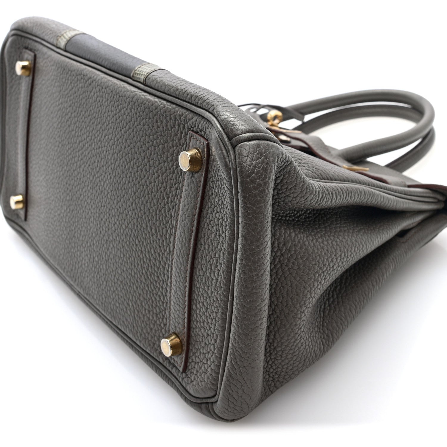 Hermes Taurillon Clemence Lizard Club Birkin 30 Etain Graphite 10 of 10