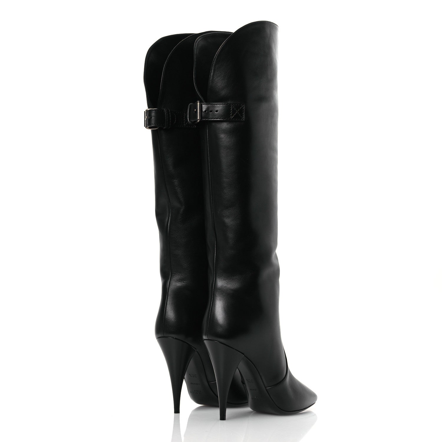 Saint Laurent Lambskin Koller 110 Tall Boots 36.5 Black 5 of 11