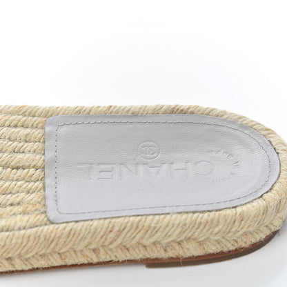 Chanel Lambskin Espadrille Mules 42 Light Grey 11 of 18