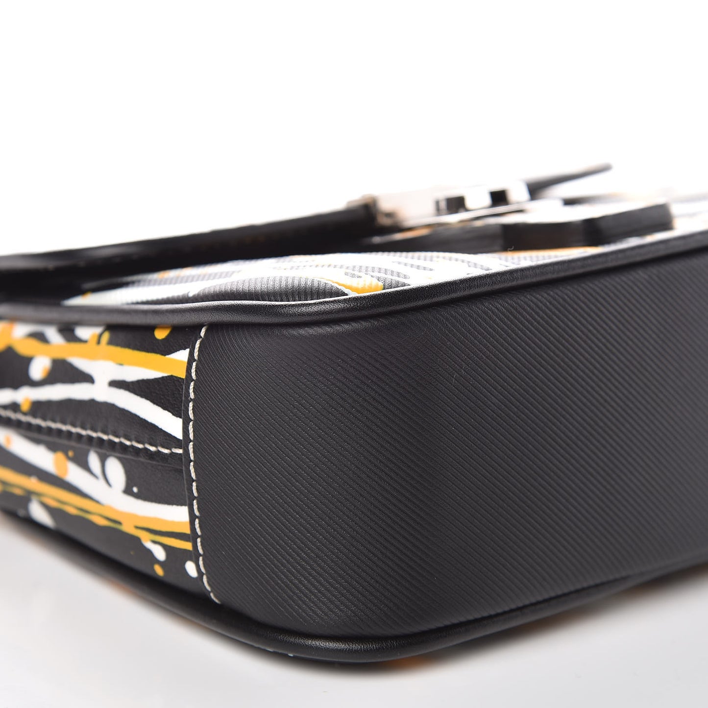 Trench Calfskin Splash Print Mini DK88 Top Handle Bag Black