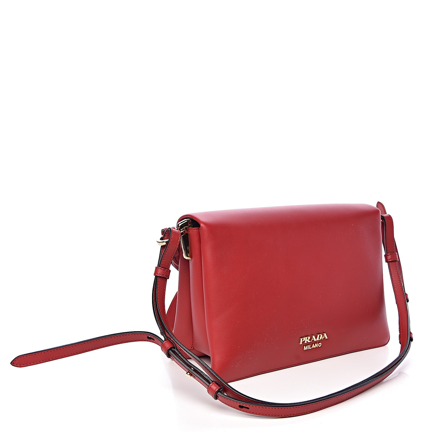 Prada New Calfskin Ingrid Shoulder Bag Fuoco 3 of 9