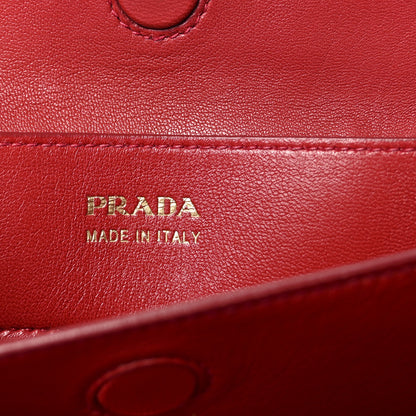 Prada Saffiano Cuir Large Double Bag Black Fuoco 6 of 9