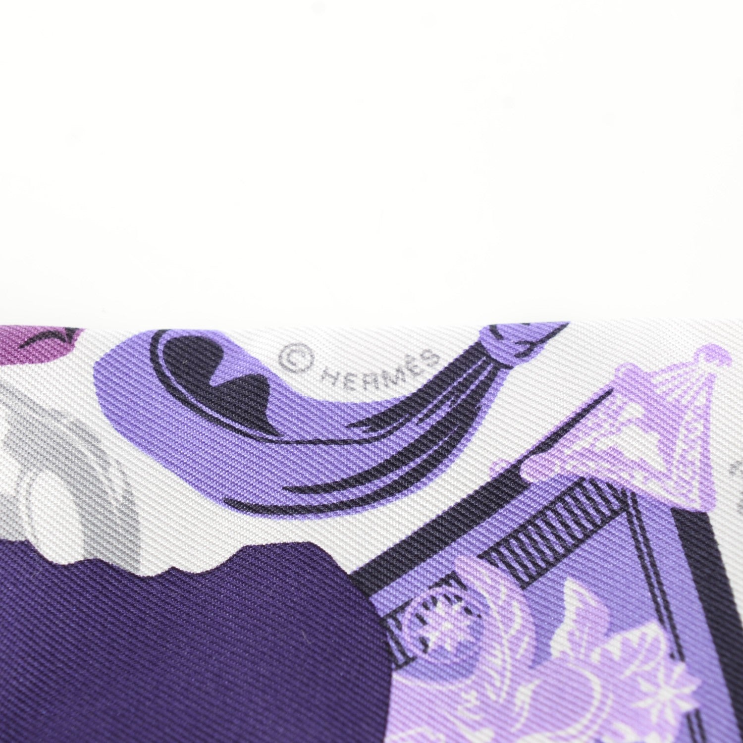Hermes Silk Tout en Carre Twilly Violet Parme Potiron 5 of 5