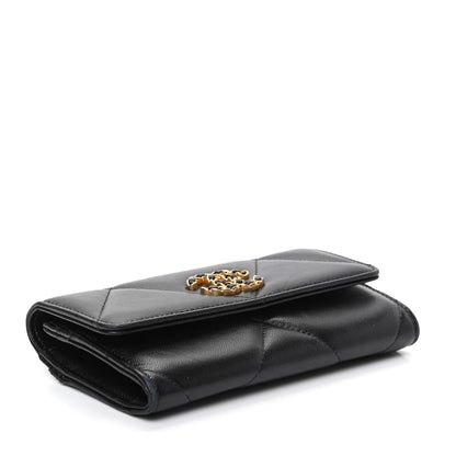 Chanel Lambskin Quilted Chanel 19 Flap Wallet Black 4 of 8