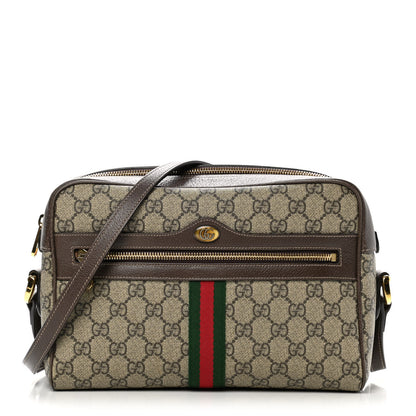 Gucci GG Supreme Monogram Web Small Ophidia Shoulder Bag Brown 1 of 18