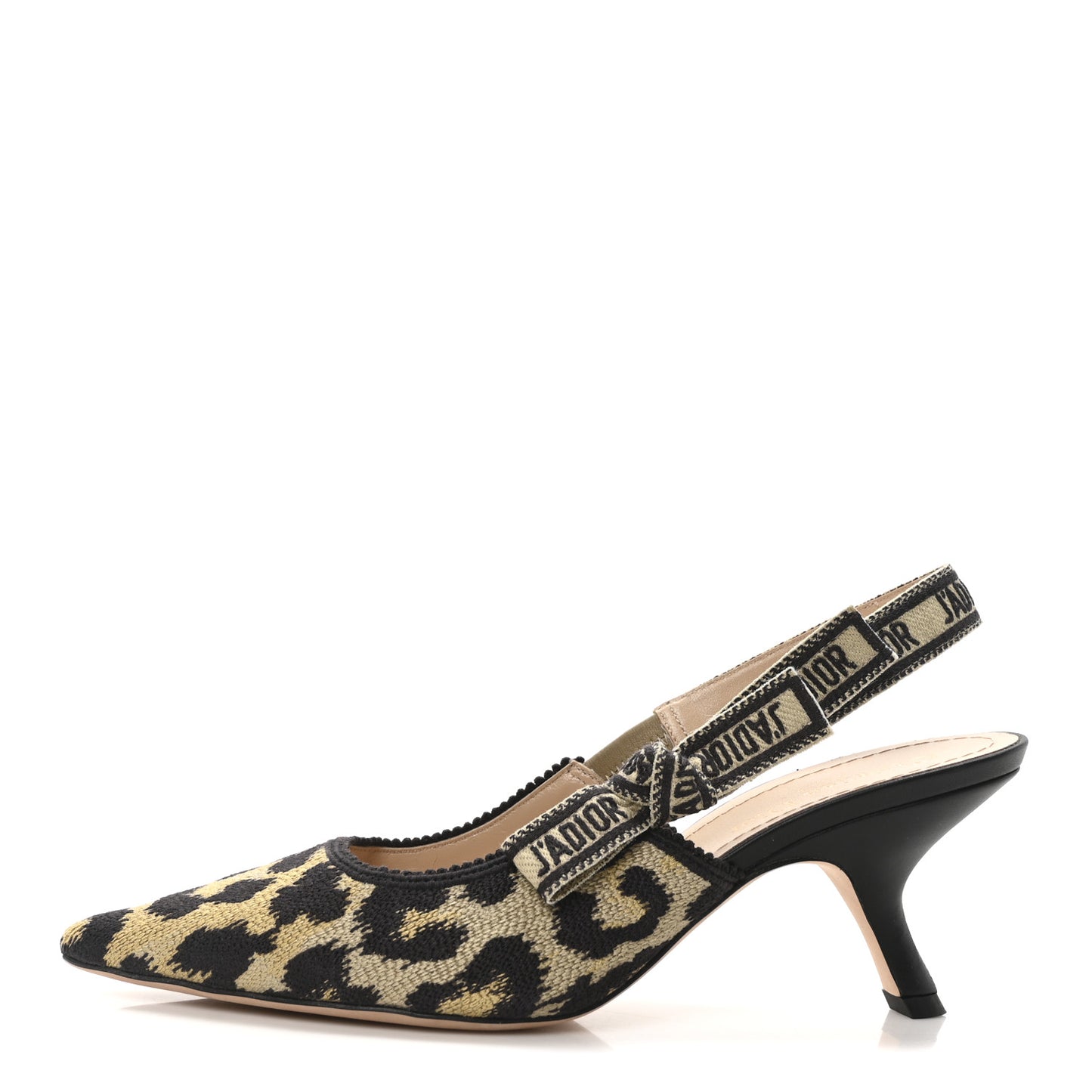 Mizza Cotton Ribbon Embroidered J'Adior Slingback 65mm Pumps 39 Beige