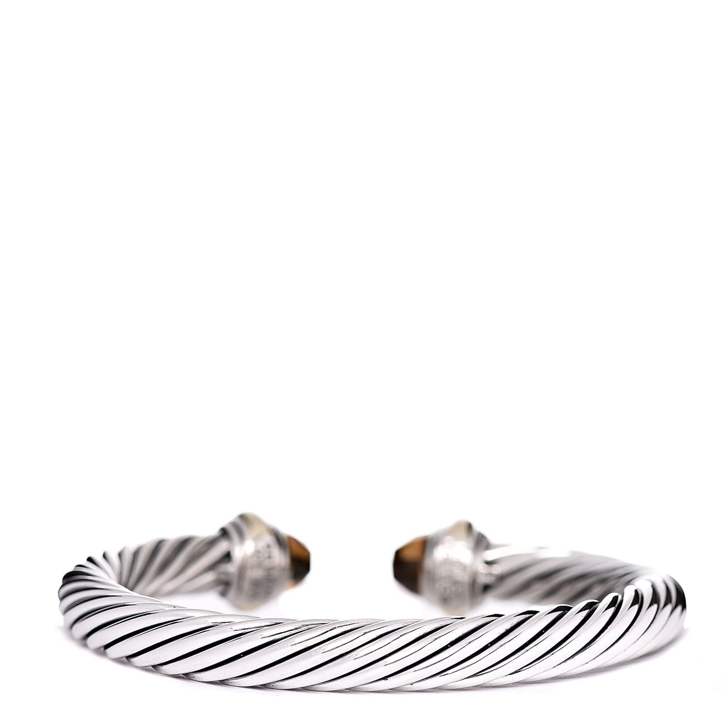 Sterling Silver 14K Yellow Gold Citrine 7mm Cable Classics Bracelet