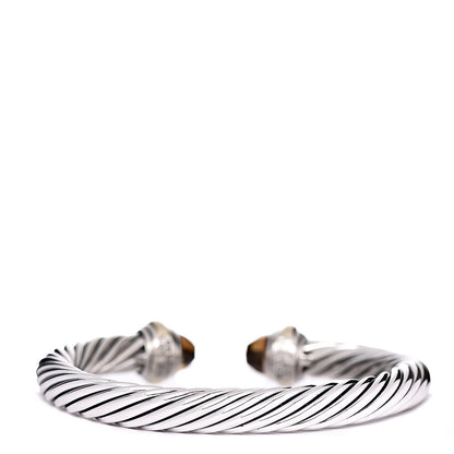 David Yurman Sterling Silver 14K Yellow Gold Citrine 7mm Cable Classics Bracelet 3 of 5