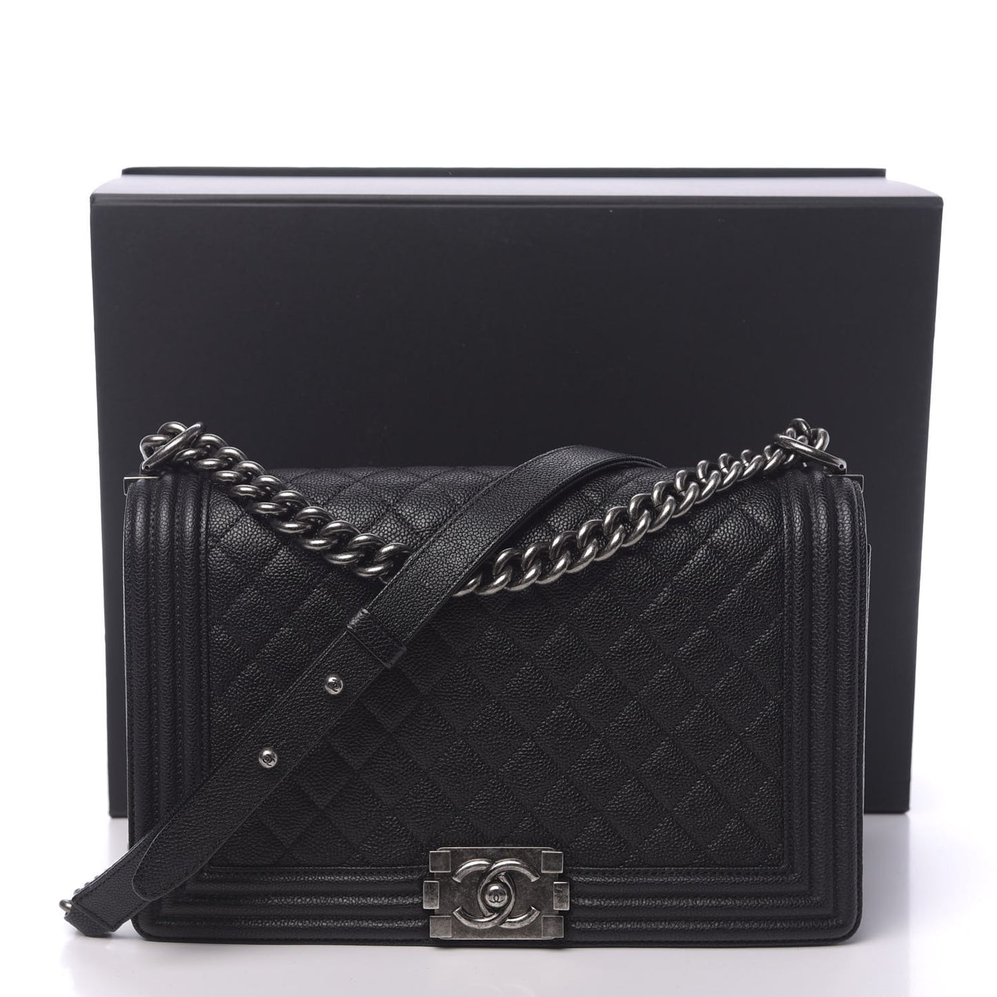 Caviar Quilted New Medium Boy Flap Black