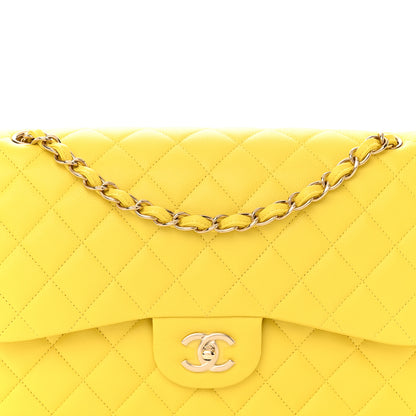 Chanel Caviar Quilted Jumbo Double Flap Yellow 8 of 11