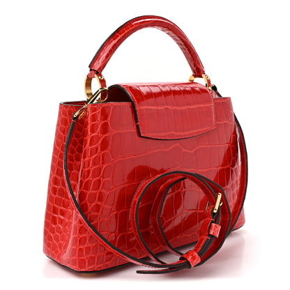 Louis Vuitton Alligator Capucines BB Red 2 of 9