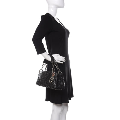 Christian Dior Lambskin Cannage Lady Dior Shoulder Bag Black 2 of 16