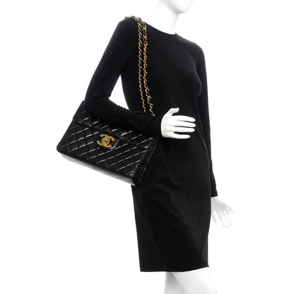 Chanel Lambskin Quilted Jumbo Single Flap Black 2 of 9