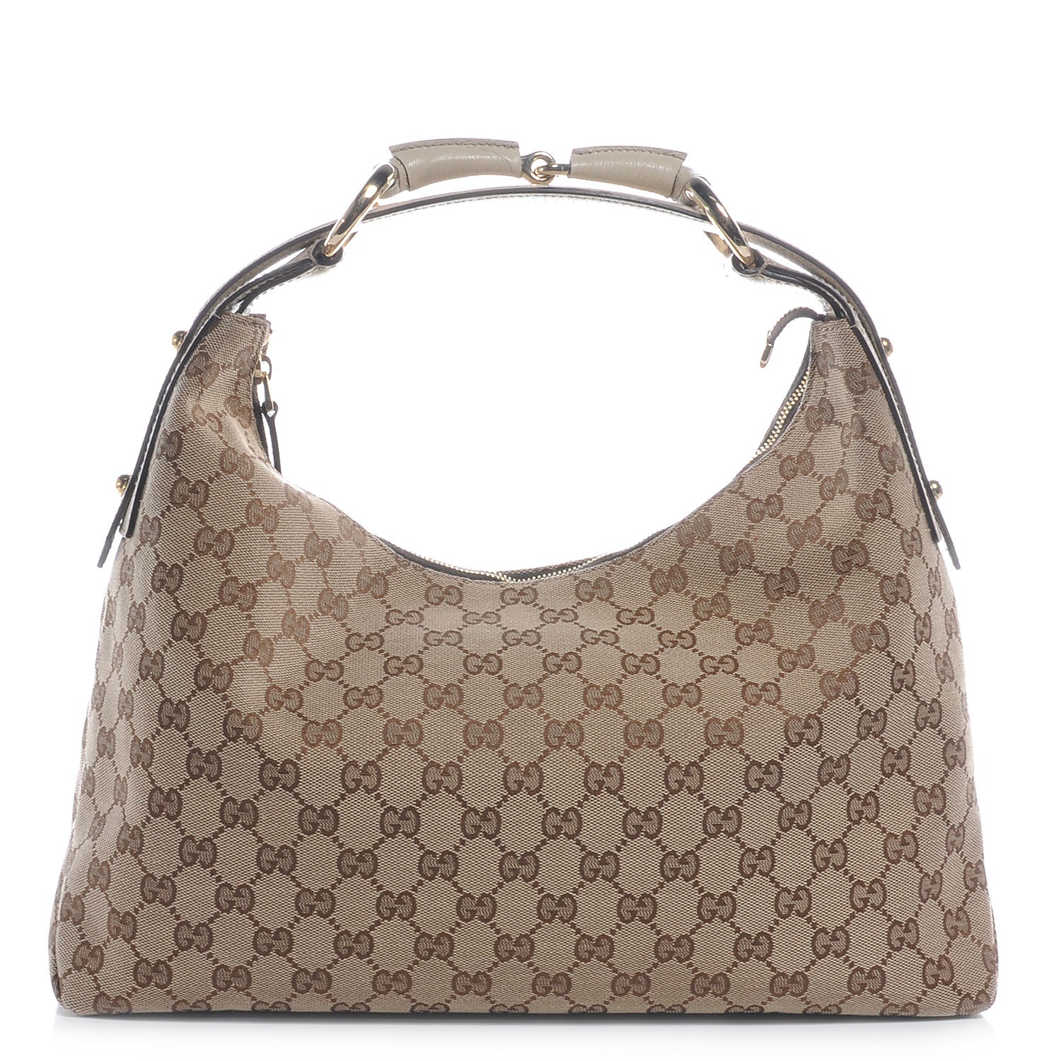 Gucci Monogram Medium Horsebit Chain Hobo Off White 1 of 9
