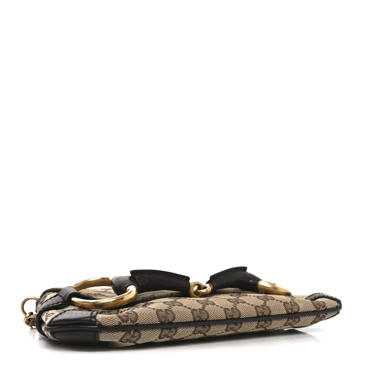 Gucci Monogram Horsebit Clutch Dark Brown 4 of 10