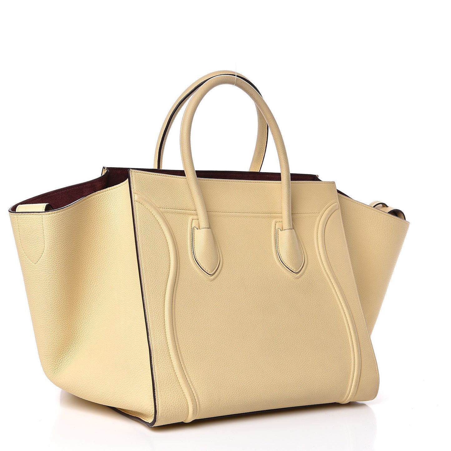 Drummed Calfskin Medium Phantom Luggage Cream
