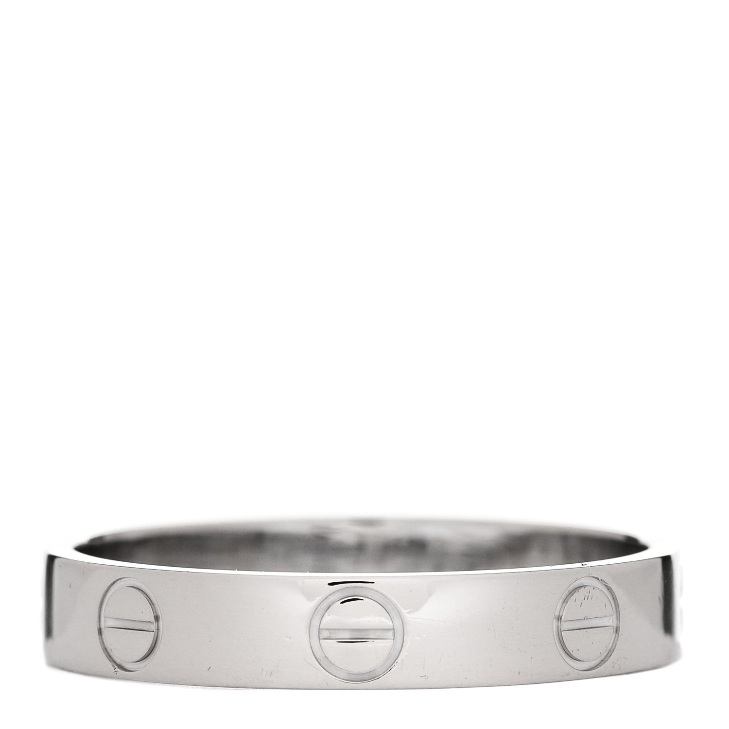 Cartier 18K White Gold 3.5mm LOVE Wedding Band Ring 56 7.75 3 of 5