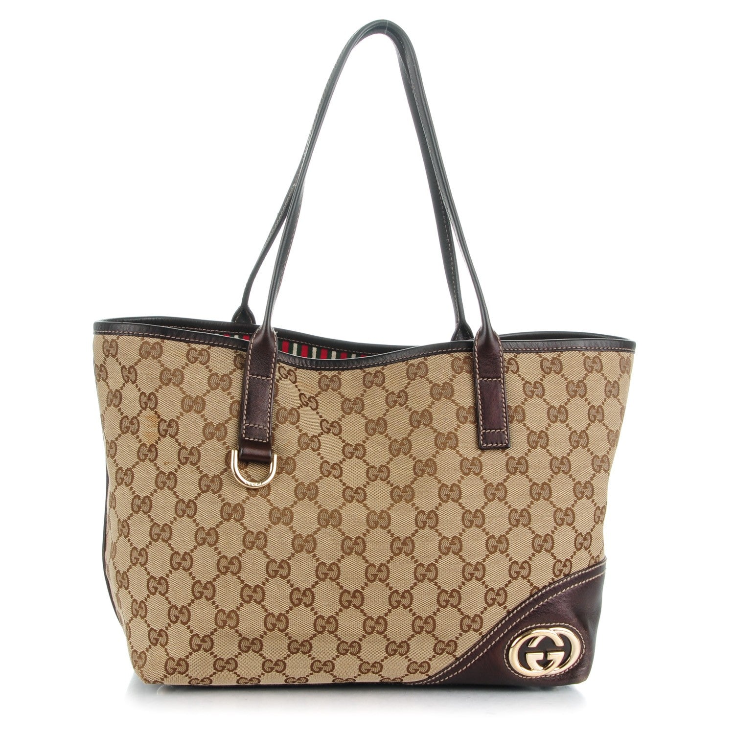 Gucci Monogram New Britt Medium Tote Brown 1 of 8
