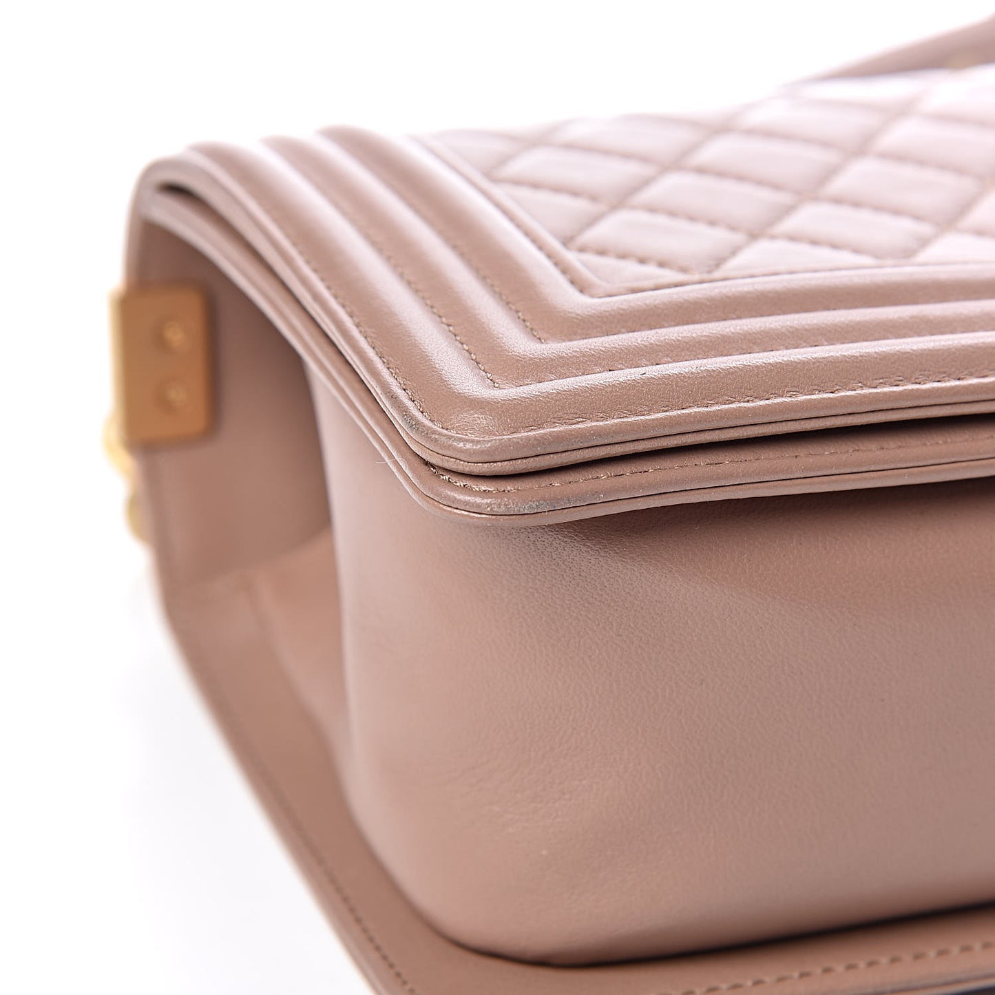 Lambskin Quilted Medium Boy Flap Dark Beige