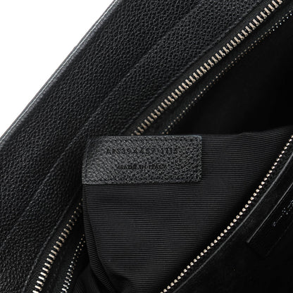 Saint Laurent Grained Calfskin Medium Cabas Rive Gauche Black 7 of 7