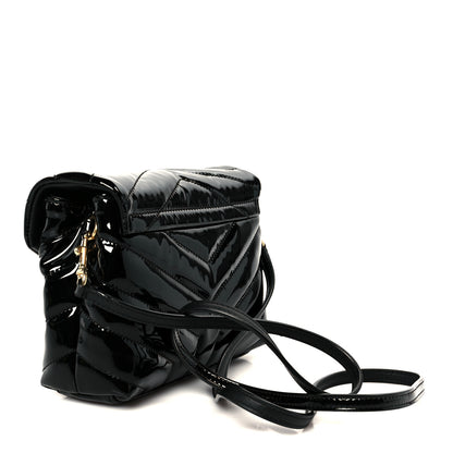 Saint Laurent Patent Y Quilted Monogram Toy Loulou Crossbody Bag Black 3 of 11