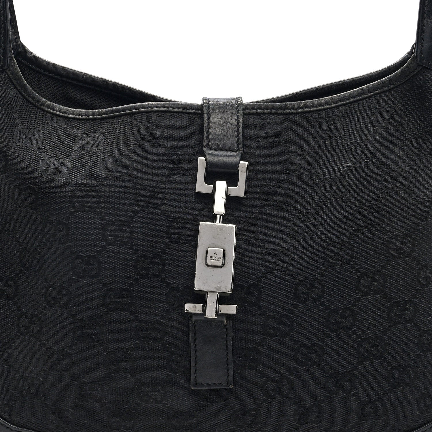 Gucci Monogram Small Jackie O Hobo Black 8 of 10