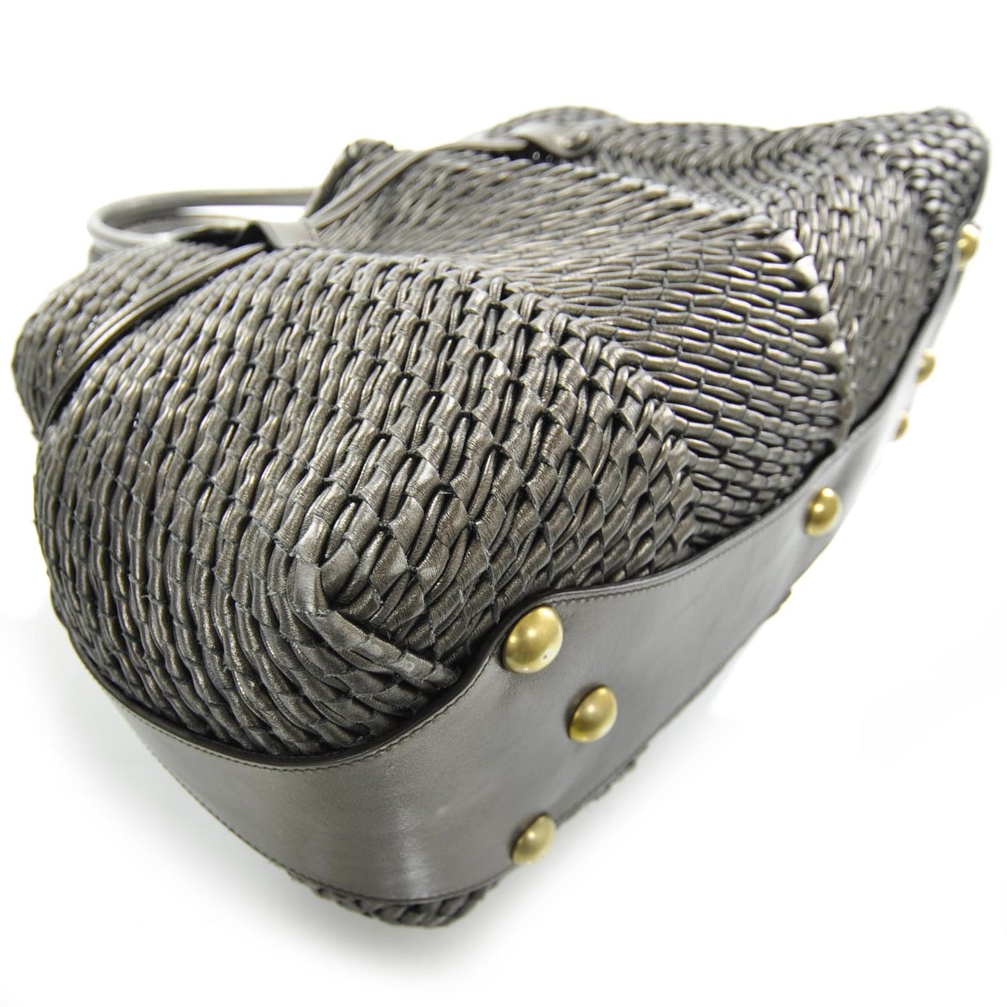 SALVATOREFERRAGAMOLeatherStrawWovenTote