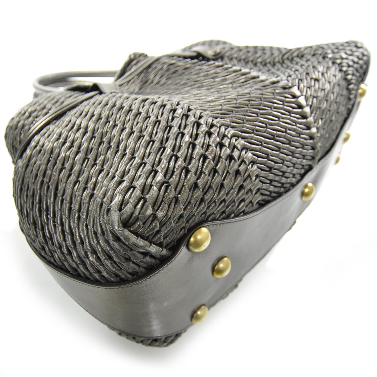 FASHIONPHILE SALVATOREFERRAGAMOLeatherStrawWovenTote 5 of 9