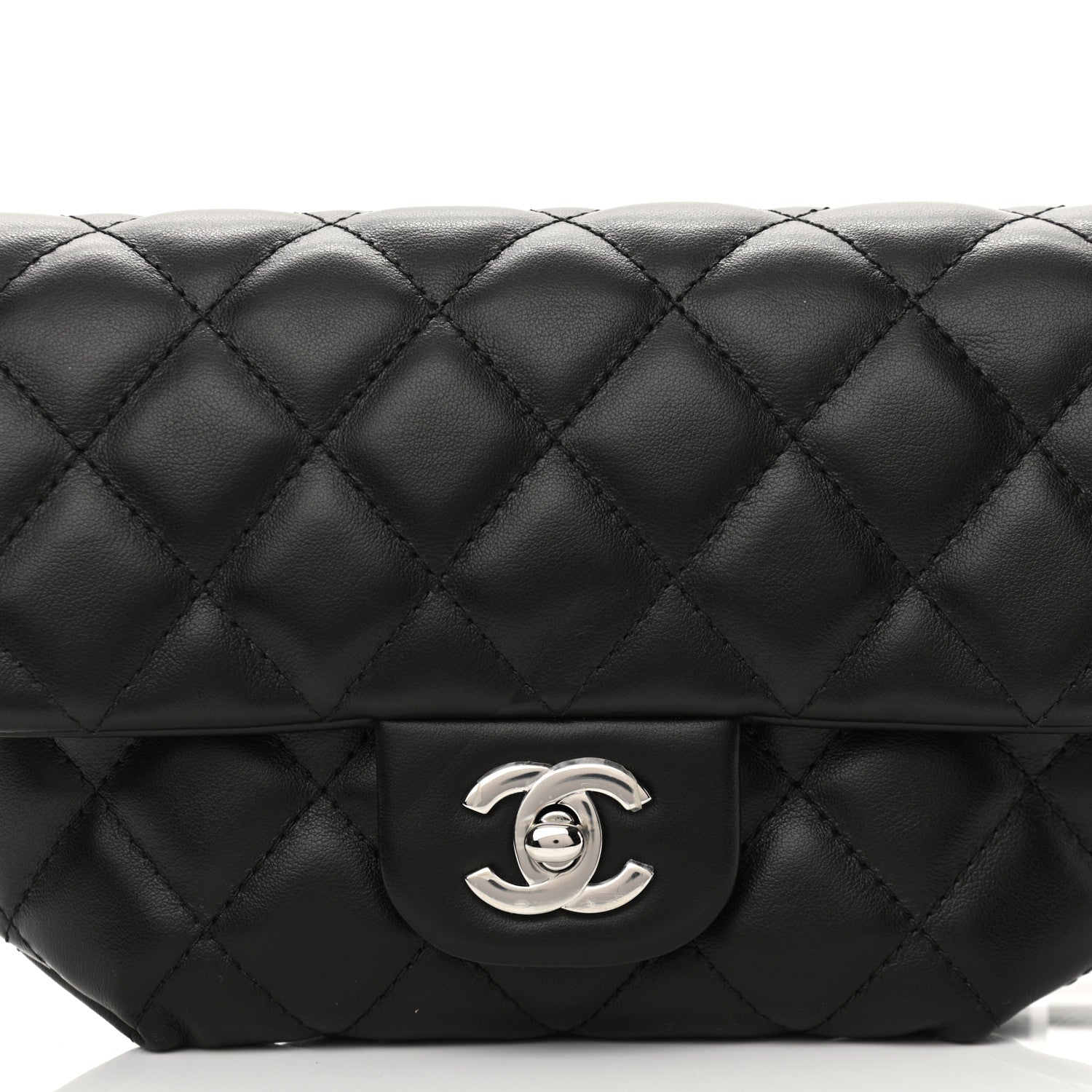 Chanel Calfskin Quilted CC Uniform Flap Belt Bag Black 9 of 11