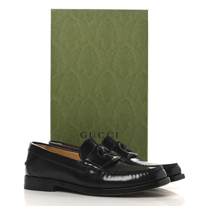 Gucci Calfskin Mens Interlocking G Millennial Ribot Loafers 8.5 Black 12 of 12